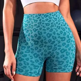 Lu Align Sport Shorts New Leopard Print Sport Fiess Yoga Высокая талия тренажерный зал бесшовный Scrunch But
