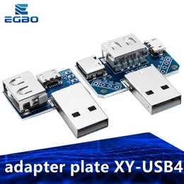 USB Head Switchboard Male USB-anslutning till Type-C Micro Female USB 2.54-4p Transfer Test Board USB Adapter PLATE XY-USB4