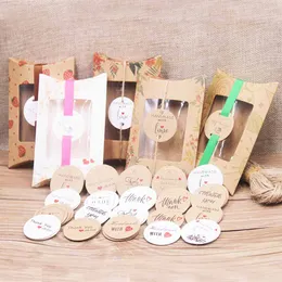 100tag+100 strings 3cm and3.5cm vintage paper gift hang tag kraft/white DIY handmadewith love Tag Thank you label
