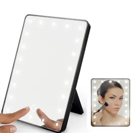 E2 16 diody LED Makeup Mirror z LED Dotyka Regulowane lekkie lustro kosmetyczne Illuminowane próżność lustro espejo de maquillaje de mesa