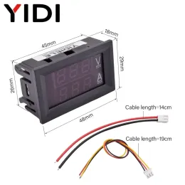 0,56 '' LED Display Digital Voltmeter Ammeter DC 0-100V 0-50A 0-100A Röd blå strömspänningsmätare Tester detektor med shunt