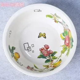 Basin de tigela de luta de luxo esmalte Bacia de sopa Retro Retro nostálgica Kitche Kitche Fashioned Bowl Boutique Basin Cozinha Supplies Ramen Bowl