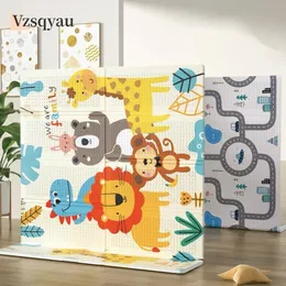 Baby Play dobrável Mat XPE Puzzle Educacional Crianças Carpetes Doubleside Pad Crianças Tapetes Jogo Toys Toys Presente 240411