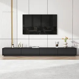 Armários de TV de madeira minimalistas modernos móveis de sala de estar nórdicos luxuosos de luxo de apartamento pequeno TV Black TV Gabinete de TV preto