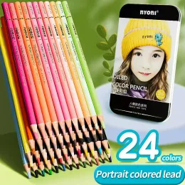 أقلام الرصاص Nyoni 24 Color Sketch Color Wood Charcoal Pencil Professional Profession