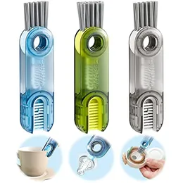 3 I 1 Bottle Gap Cleaner Brush Multifunktionell Brush Cup Crevice Cleaning Tools Mini Silicone Cup-Holder Cleaner