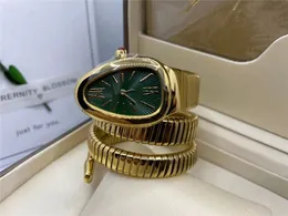 W1_SHOP 여성 시계 32mm 이중 서라운드 유형 뱀 쿼츠 운동 스테인레스 스틸 손목 시계 Luminous Watch