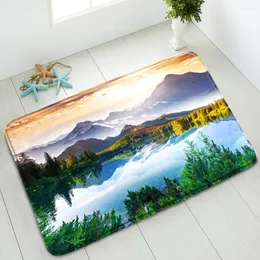 Bath Mats Natural Scenery Mat Ocean Stone Mountain Non-Slip Floor Kitchen Bedroom Doormat Balcony Home Carpet Absorbent Foot Pad