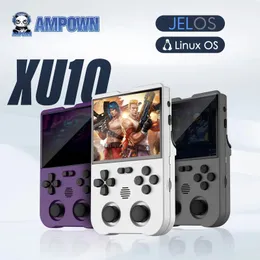 Ampown XU10 Handheld Game Console 3.5 IPS Screen 3000mAh Battery Linux System Built-in Retro Games Portable Video Game Console 240410