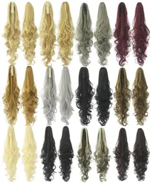 24 Zoll Synthetische Kralle Pferdeschwanz Simulation menschliches Haar Exentionen Grip Wave Ponytails Bündel in 16 Farben MW0608836861