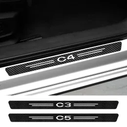 Adesivos de soleira de 4pcs para Citroen C1 C2 C3 C4 C4L C5 C6 C8 C-ELYSEE VTS XSARA C-CROSSER BERLINGO JOGY NEMO Picasso Acessórios