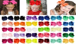 40 färger 6 tum band Bow Hairpin Clips Girls Stora Bowknot Barrette Kids Hair Boutique Bows Children Hårtillbehör för Toddl7179805