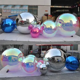 Multi-Colored Inflatable Mirror Ball Large Event Decoration Balloon PVC Disco Balls Shinny Sphere Gazing Globe Mirror Ball 240403