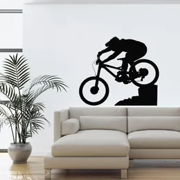 Wall Vinyl Decal Home Decor Art Sticker Mountain Biking Extreme Sports Cyclist Bicycle Bike Man Room Removable Stylish Mural