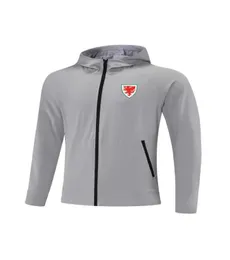 ウェールズナショナルフットボールチームメン039Sジャケットジュニアジャージーフルジッパーフード付きジャケットウィンドブレーカー薄くてSOCC6163395の通気性