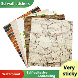 70cmx77cm Brick Texture 3D Wall Stickers Self-Adhesive Waterproof Panel Thickened Soundproof Wallpaper Bathroom Home Decoration