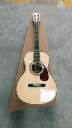 케이블 무료 배송 전문 커스텀 기타 O 팔러 바디 흑단 프렛 보드 abalone inlay Child Guitar Solid Top Slot Girl 기타