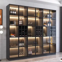 Armário de vinho de vidro de bebidas alcoólicas de luxo moderno simplicidade em casa Cabinete de vinho Botellero Vino Móveis europeus qf50jg