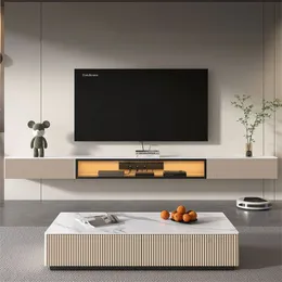 Modern Minimalist Slate Suspenderade TV Stands vardagsrumsmöbler Nordiska lyxväggmonterade TV-skåp soffbord c