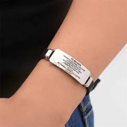 Armreifen zu meinem Sohn Ermutigen Schmuck Männer Armband Edelstahl Silikonarmbänder für Jungen Bangel Liebesgeschenke von Love Mom Geschenk 240411