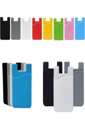 Case di carte di credito del portafoglio in silicone Caschi tascabile tascabile 3m colla adeguamento adesivo per il supporto per iP per iPhone Samsung Universal Mobil5929562