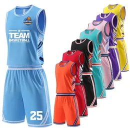 新しい高品質のメンズバスケットボールセットユニフォームスポーツ服キッズバスケットボールジャージカレッジ通気性カミセタデバロンセスト