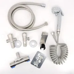 ABS Evalet Hand Holded Bidet Srater Dusty Head Faucet Douche Kit T Valve WC Bathrate Bidet Prayer Holder Host Hose V27