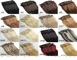 ZZHAIR 16QUOT32QUOT 100 브라질 레미 인간 헤어 클립에 인간 머리 확장 7pcs 전체 헤드 70g 80g 100g 120g 140g2657902