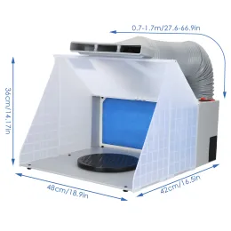 Cabina a spruzzo aerografo con ventola di scarico del filtro Porta portatile Paint Aerografo Luci a LED per banco per mot -hobby 110V 220V