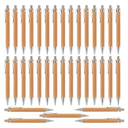 Pennor 35 PCS -kontor och skolmaterial Sustable Pen Bamboo Infällbart kulspet Pen Writing Tool (Black Ink)