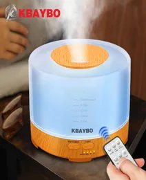 KBAYBO Essential Oil Diffuser 500 ml Fjärrkontroll Aroma Mist Ultrasonic Air Firidifier 4 Timer Inställningar LED -ljus Aromaterapi Y25260783