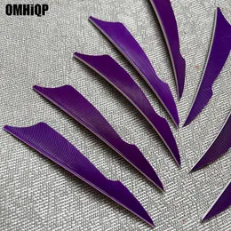 100pcs 4 inç sağ/sol kanat mor sokma doğal hindi ok tüyleri okçuluk diy parçaları fletches ok fletching