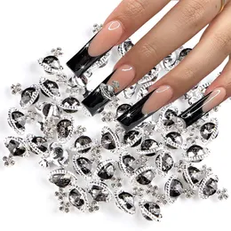 6 Grids Planet Nail Charms Crystal Rhinestones Paznokcie Art B lśniące luksusowe klejnoty biżuterii design saturn manicure dekoracja