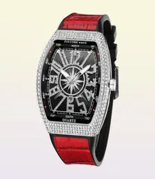 ساعة Wristwatches Watch Men039S Frank Wine Dial كبير الحزام النجوم اليخوت الماس الرجعية الساعات الإبداعية 1248135