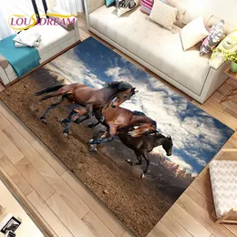 3D Animal Pentium Fine Horse Area matta stort, mattan för vardagsrum sovrum soffa dörrmatta dekoration, barn utan halkfri golvmatta