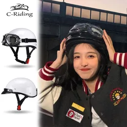 Motorcycle Helmet German Leather Vintage Casco Moto Motorcycle Open - View #4