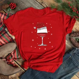 Träumen von einem Wein Weihnachten rote T-Shirts Kurzarm Neujahr T-Shirt Frauen Tops Kawaii Kleidung für Frauen