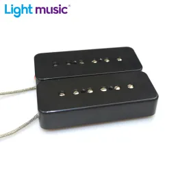 Kabel Alnico 5 SOAPBAR P90 Guitar Neck Bridge Pickups Schwarz Gitarrenzubehör Gitarrenbrücken -Tonabnehmer