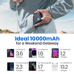 INIU Power Bank 10000MAH 3A Fast Charge USB C PD Портативное зарядное устройство 3-портовое аккумулятор для iPhone 14 13 12 Pro Max Samsung Xiaomi