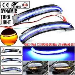 2PCS Dynamic Blinker dla Nissana X-Trail T32 Qashqai J11 Murano Z52 Navara Np300 Pathfinder Light Mirror Wskaźnik Wskaźnik