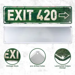Music & 420 BLVD Vintage Metal Tin Sign - 16x4 Inch Street Sign Wall Decor For Bar, Garage, Man Cave
