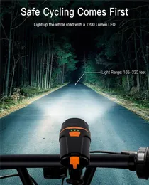 LED -cykelljus IPX6 Vattentät USB -uppladdningsbar cykelfrontljus ficklampa cykel bakre lykta cykel strålkastare lampa N3315796