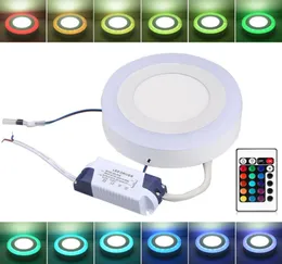 Painel de LED Luz RGB com controle remoto Teto montado na superfície Retorno downlight 6W 9W 18W 24W Watts Roundsquare Lamp3541413