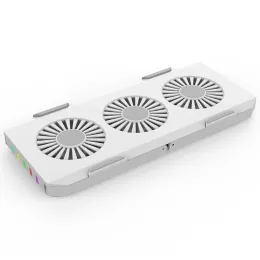 Pedler Oyun Dizüstü Bilgisayar Soğutucu 3 Fan RGB LED Işık 4500rpm Güçlü Hava Akışı Taşınabilir Katlanabilir Not Defteri Soğutma Pad Standı