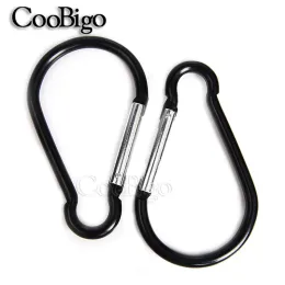 5pcs carabiner keychain alluminum d-ring buckle spring snap clip hook for backpack backpack water bottle keyring cog conf