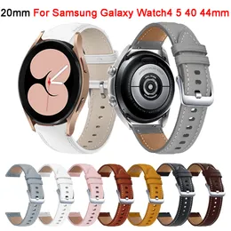 Banda di orologi intelligenti in pelle da 20 mm per Samsung Galaxy orologio 4 5 orologio 4 44mm 44mm classico 46 mm da 42 mm da 42 mm Bracciale di sostituzione Correa