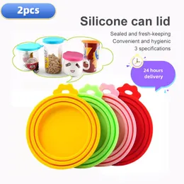 2/1pcs Silicone in scatola in scatola alimentatori sigillati Coperchio alimentare può coperchio per cucciolo per gatto per gatto per gatto top cappellino riutilizzabile coperchio sanitario per animali domestici de tapas de