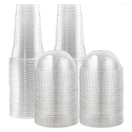 Disposable Cups Straws 40 Pcs Transparent Juice Drink Supply Clear Plastic Dessert Accessory Lid Mini Portable