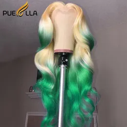 Honey Blonde Hot Pink 13X4 Lace Front Body Wave Wig Human Hair Blue Ombre Colored Green 613 Frontal Wigs For Women Preplucked