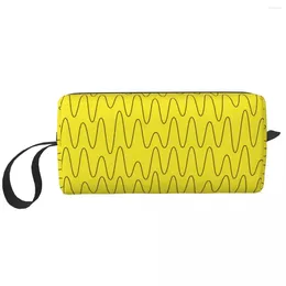 Bolsas de cosméticos ondas de som de girassol Bola de higiene pessoal amarelo Rua Mmural Art Eldridge Makeup Organizer Lady Beauty Storage DOPP Kit Case